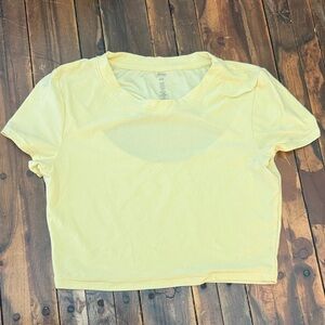 Beyond Yoga Cropped Tee - Pale Yellow